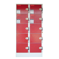 Casier en acier rouge durable et sûr, casiers métalliques assemblés bon marché
