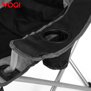 เก้าอี้พับ Woqi อลูมิเนียมอัลลอยด์แบบพกพาสำหรับตกปลาพร้อมที่วางแขนและที่วางแก้ว สีดำ 56x56x108 ซม. - Product Image 5