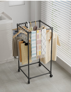 Perchero Metálico Cuadrangular con Ruedas para Ropa, Soporte para Prendas para el Hogar, Dormitorio, Hotel, Optimiza el Espacio del Armario - Product Image 1