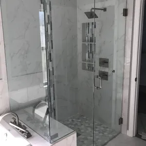 高强度浴室配件淋浴玻璃门到墙斜框90度铰链