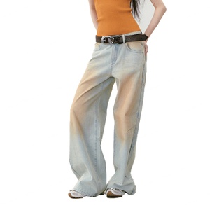Pantalones Vaqueros de Mezclilla Lavada a la Moda para Mujer, 100% Algodón, de Alta Calidad, Estilo Vintage, Holgados, con Bolsillos Bordados - Product Image 3