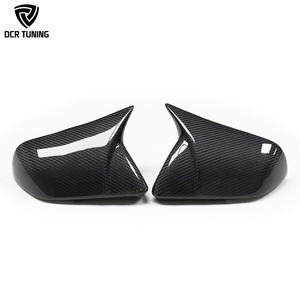 غطاء مرآة بديل بنمط <span class=keywords><strong>M</strong></span> لسيارة فورد موستانج، غطاء مرآة الرؤية الخلفية من ألياف الكربون بتشطيب لامع، طراز أمريكي 2015+ - Product Image 2