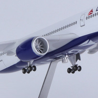 Modèle d'avion Delta A350 47cm à l'échelle 1/142 en résine avec éclairage LED, cadeau d'affaires pour présentation