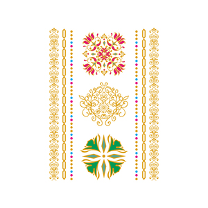 Tatuaje Temporal Metálico Dorado con Diseño de Mariposa y Flor para Arte Corporal, Venta al Por Mayor - Product Image 5