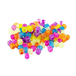 Perline con Lettere Ilan 6x6mm Trasparenti Fluorescenti 17g Assortimento - Product Image 2