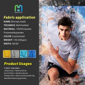 Tissu en maille polyester doux au toucher, prê<span class=keywords><strong>t</strong></span> pour la sublimation, 200 GSM, textile respirant pour débardeurs et vêtements d'équipe - Product Image 6