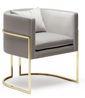Fauteuil de salon nordique le plus populaire paresseux canapé simple chaise cadre en métal tissu couvre salon un siège fauteuil d'appoint