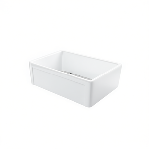 Lavello da cucina a vasca singola con frontale a grembiule, stile rustico, 30 pollici, in ceramica bianca lucida, facile da pulire - Product Image 1