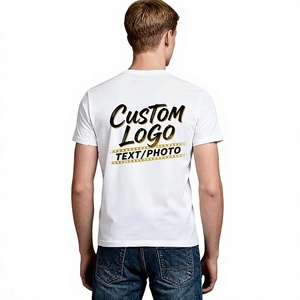 Custom Printed Men's O-Neck Short Sleeve T-Shirt With Letter Pattern Casual Jersey Cotton <b>White</b> Front Logo Design - Product Image 2