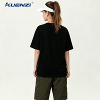 T-shirt pour femme Kuenzi surdimensionné à séchage rapide, logo personnalisé, col rond, manches courtes, 65% coton, 35% polyester, 210GSM, respirant