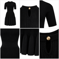 Nouvelle Robe Pull Tricotée Plissée Slim à Boutons pour Femme, Collection Printemps 2026 – Vente en Gros Personnalisée