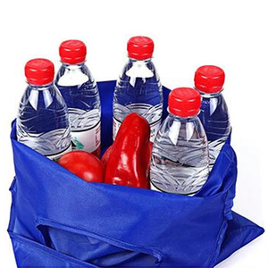 Sac à provisions Oxford couleur unie écologique pliant réutilisable Portable sac à main à bandoulière sacs à provisions pour voyage épicerie - Product Image 5