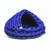 Lit pour chat en tricot, type grotte, chaud pour l'hiver, doux et confortable toute l'année, lavable, portable, pour chiens et chats de petite et moyenne taille