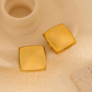 <b>Stud</b> <b>Earrings</b> Square Geometric Gold Tone For Women Everyday Wear - Product Image 1