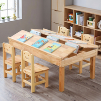 Ensemble de table et de chaises d'étude en bois Montessori pour enfants, série pour tout-petits et enfants d'âge préscolaire