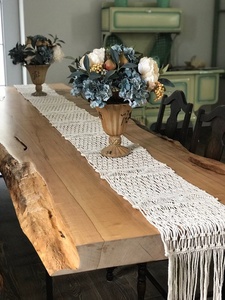 Camino de mesa de macramé hecho a mano, Estilo Vintage bohemio para comedor - Product Image 5