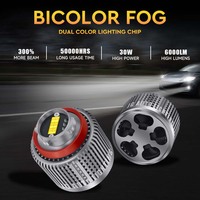 Feux antibrouillard LED JG L1B, éclairage arrière LED CHIP 7535 3000K 6000K 2 couleurs jaune et blanc pour voitures japonaises, luminosité 72W