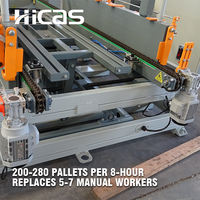 Machine à fabriquer des palettes HICAS Stringer, ligne d'assemblage semi-automatique de palettes en bois, norme GMA 48x40, commande PLC