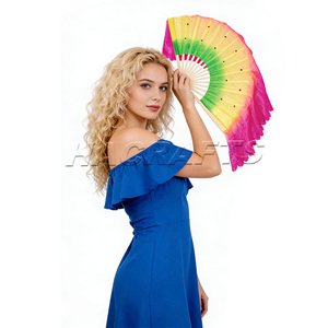 Abanico <span class=keywords><strong>de</strong></span> Tela Fluida para Danza, Venta al por Mayor <span class=keywords><strong>de</strong></span> Fábrica, Abanico <span class=keywords><strong>de</strong></span> Mano con Cinta Degradada para Danza <span class=keywords><strong>Mulan</strong></span> - Product Image 5