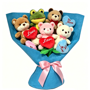 Customized <b>Cute</b> Plush flower bouquet, Teddy <b>bear</b> bouquet ,Frog plush bouquet, Valentine’s plush bouquet, Giftable plush bouquet - Product Image 2