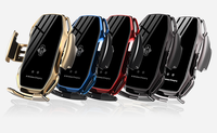 Support de chargeur sans fil pour voiture A5 avec sortie maximale de 15 W, support de téléphone portable de type C, ouverture et fermeture automatiques par induction infrarouge