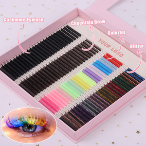 Private Label 0.05 <strong>0.07</strong> 0.10mm C <strong>D</strong> Cc Dd <strong>Curl</strong> Individual Lash Tray Color Lashes Brown Eyelash Extensions - Product Image 5