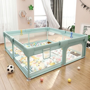Parque de juegos y valla de seguridad para bebés y niños pequeños para el hogar, con piscina de bolas y tapete de gateo - Product Image 4