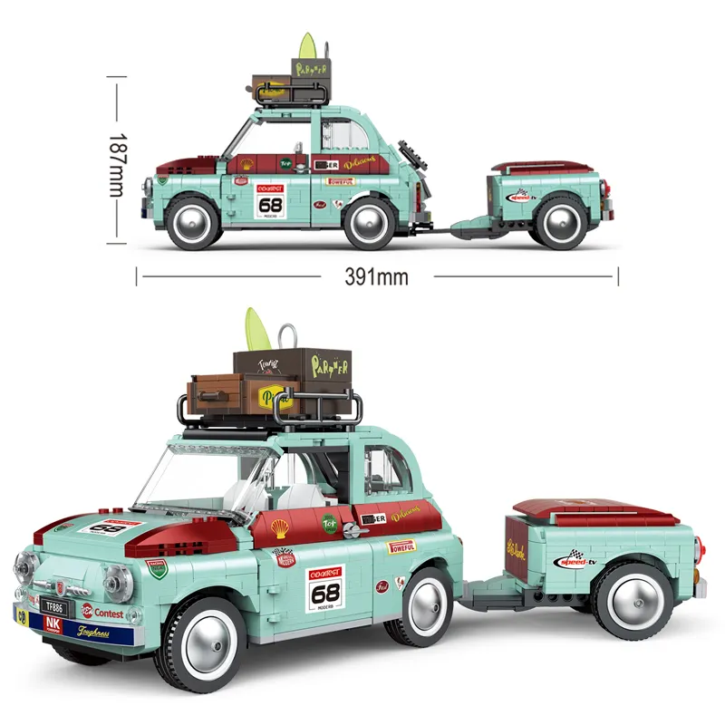Decool кирпич 19002 путешествия Пикник автомобиль барбекю взрослый автомобиль модель совместимая с Legoings сборные блоки