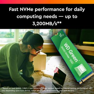 สำหรับ 500GB สำหรับ Green SN350 NVMe Internal SSD Solid State Drive-Gen3 PCIe M.2 2280 สูงสุด 2,400 MB/s แล็ปท็อป สินค้าใหม่ Internal S - Product Image 3