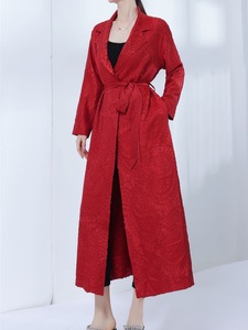 Abrigo Floral plisado Miyake con patrón de encaje Balt Personalizar Abaya Luxuiry Large <span class=keywords><strong>Max</strong></span> Chaqueta larga elegante de cuello ancho para mujer - Product Image 3