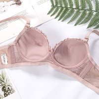 Set Bra & Celana Dalam Wanita Custom Grosir Label Pribadi, Cup AB Kecil Populer, Lingerie Seksi Berenda, Set Bra dan Celana Dalam Cantik
