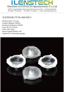 เลนส์ LED 160 องศา สำหรับทีวี 16 นิ้ว OEM อะคริลิค 2835 3030 ไฟ LED สำหรับแสงพื้นหลังทีวี - Product Image 3