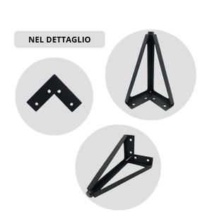 Gambe per mobili in metallo nero, piedi triangolari da 15,5 cm, set di 4 supporti per tavolo e divano resistenti - Product Image 2