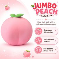 Balle anti-stress géante en TPR souple en forme de pêche, à remontée lente, 6 pouces, boîte surprise, jouet sensoriel fantaisie, cadeau de fête ou de bureau