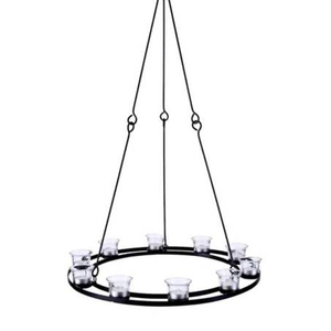 Round Hanging Metal Tealight <b>Candle</b> Holder <b>Chandelier</b> for Home Decor Wedding Centerpiece and Festive Ambience - Product Image 1