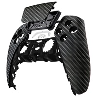 Coque de remplacement pour manette, finition noire brillante, argentée, carbone, hydro-dip, plastique ABS, élégante, stylée, pour jeux, avec pavé tactile