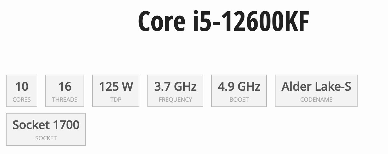 I5-12600KF [Garantie neuve en boîte 3 ans]
