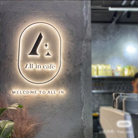 Enseigne personnalisée en lettres lumineuses Halo en acier inoxydable rétroéclairées en acrylique LED pour salon de beauté, boutique