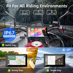 Màn hình đa phương tiện JMC 5 inch cho xe máy, tích hợp Carplay, phát hành nhanh, màn hình IPS chống nước IP67, Bluetooth kép, GPS, WIFI, <span class=keywords><strong>camera</strong></span> 1080P, đa ngôn ngữ - Product Image 6