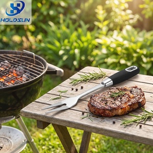 Tenedor para Servir <span class=keywords><strong>Carne</strong></span> <span class=keywords><strong>de</strong></span> Acero Inoxidable con Logotipo Personalizado, Seguro para Alimentos, con Mango Largo y Agarre Antideslizante - Product Image 4