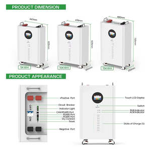 Batterie portable puissante 5KWH 51.2V 100AH Batterie lithium-ion divisée Pack de batteries étanche IP65 Système solaire 200AH/10KWH/300AH - Product Image 2