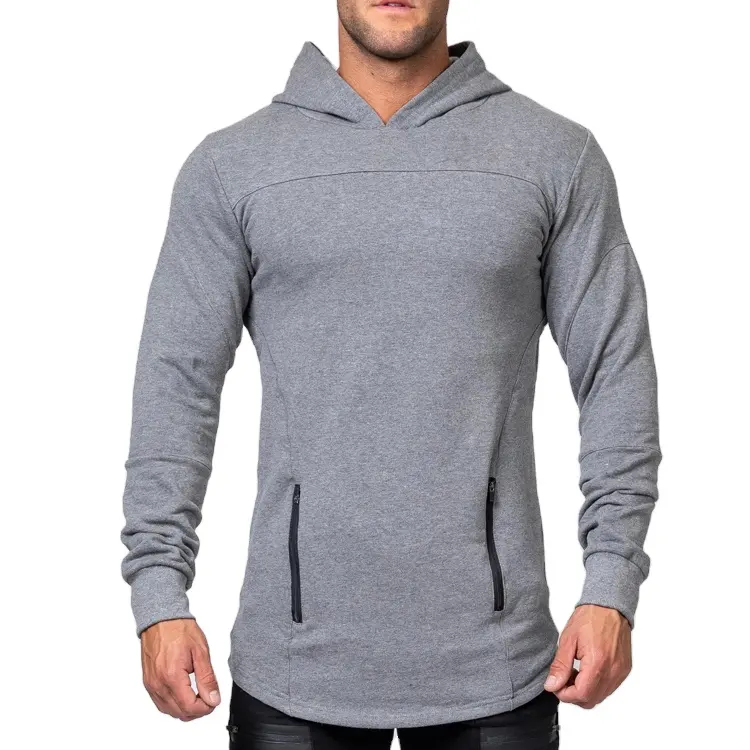नई पुरुषों खेल कपड़े प्रकाश ग्रे जिम कसरत स्वेटर हूडि