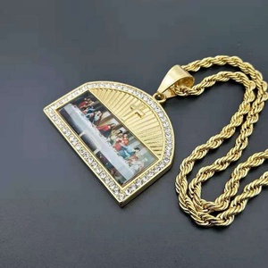 Pendentif en acier inoxydable pour peinture à l'huile, collier croix de Jésus, supports vierges pour bijoux par sublimation - Product Image 6