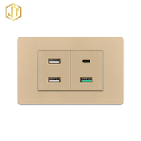 Prise murale USB double port à charge rapide avec prise de type A et C pour chambre à coucher, bureau, hôtel, maison intelligente