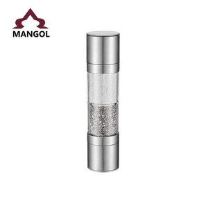 Moulin à poivre manuel à double tête, couvercle en métal cylindrique, portable pour la maison et les voyages, MG728A - Product Image 4