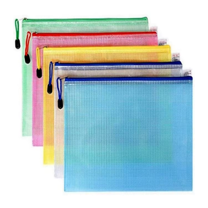 Örgü fermuar ile su geçirmez PVC belge çanta A3A4A5A6B4 A5/A6 fatura organize plastik belge çanta ev/ofis PP malzeme - Product Image 1