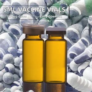 Wholesale Custom <b>Glass</b> Jar Vial <b>Container</b> Cosmetic Injection Bottle Vaccine 15ml Schering Bottles Screen Printing Easy Open End - Product Image 3