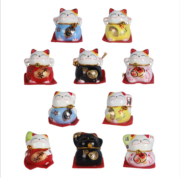 Подарок на заказ, практичное деловое предложение, керамические украшения, набор ключей с кошкой на удачу, 6 счастливых кошек