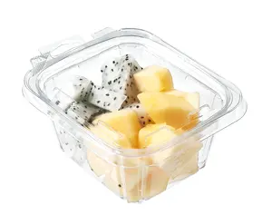 280g usa e getta trasparente rip off seal confezione di frutta incernierata a conchiglia scatole per imballaggio alimentare a prova di manomissione