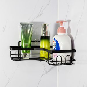 Support d'angle moderne sans trou pour trépied de salle de bain étagères de lavage support de shampoing en métal étagères triangulaires pour mur pour stockage d'épices - Product Image 3